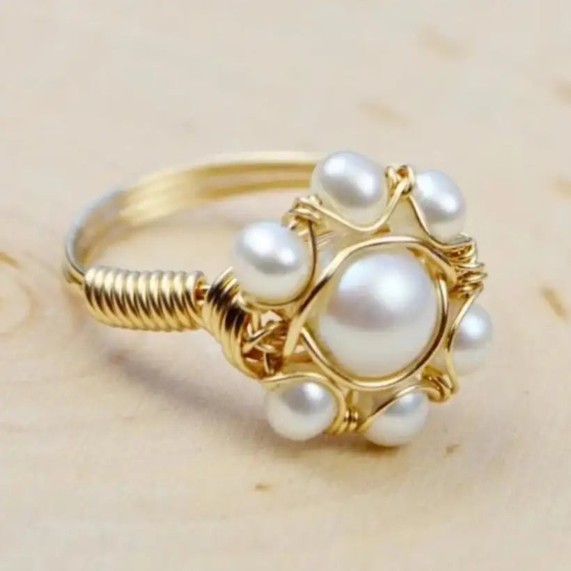 Entry Lux Inlaid Pearl Exquisite Ring Lootquake LLC  Techno geeks