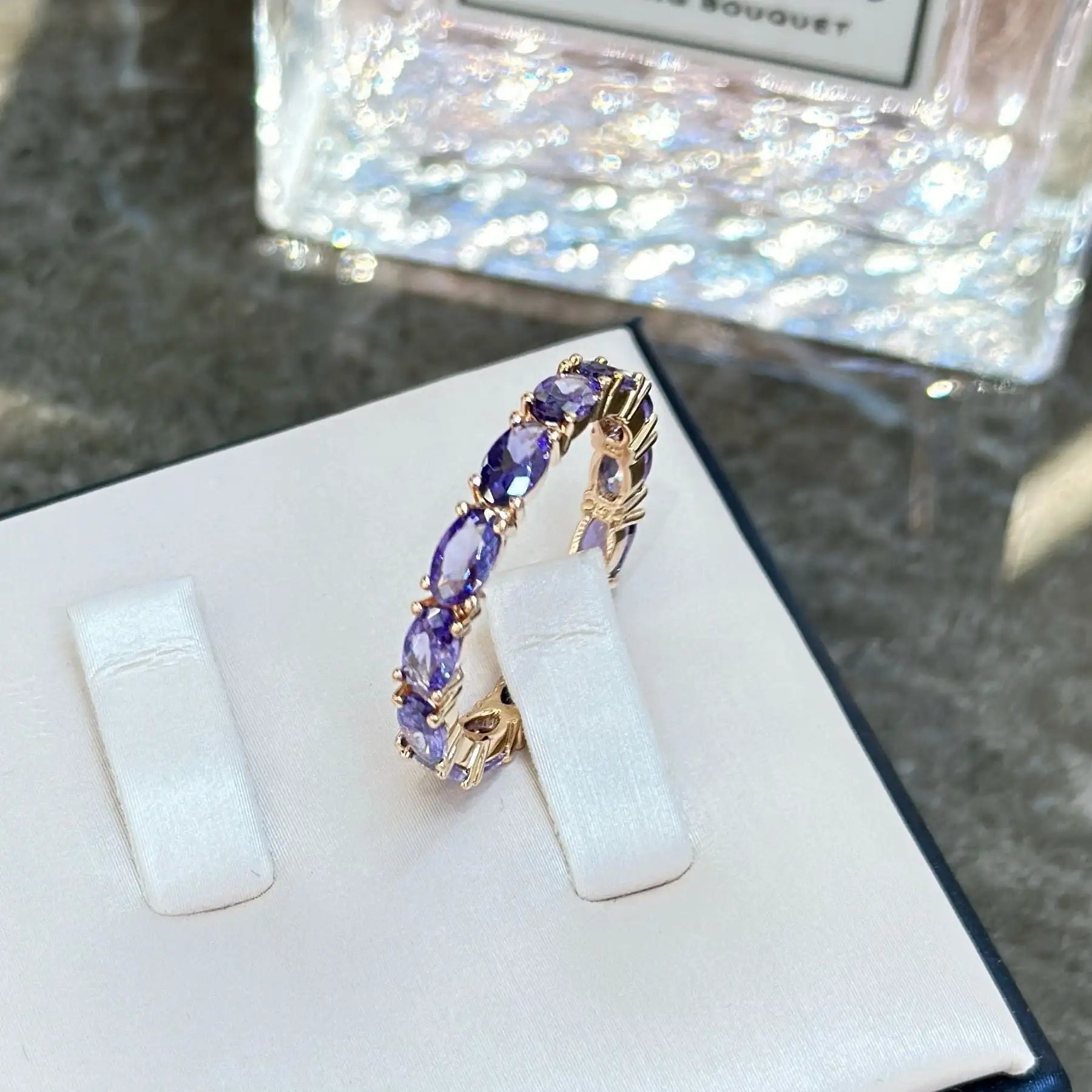 Amethyst Zircon Earrings Necklace Ring Suit Lootquake LLC  Techno geeks