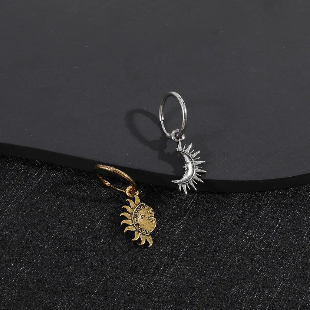 Sun And Moon Asymmetric Accessories Men's Titanium Steel Couple's High Sense Necklace Lootquake LLC  Techno geeks