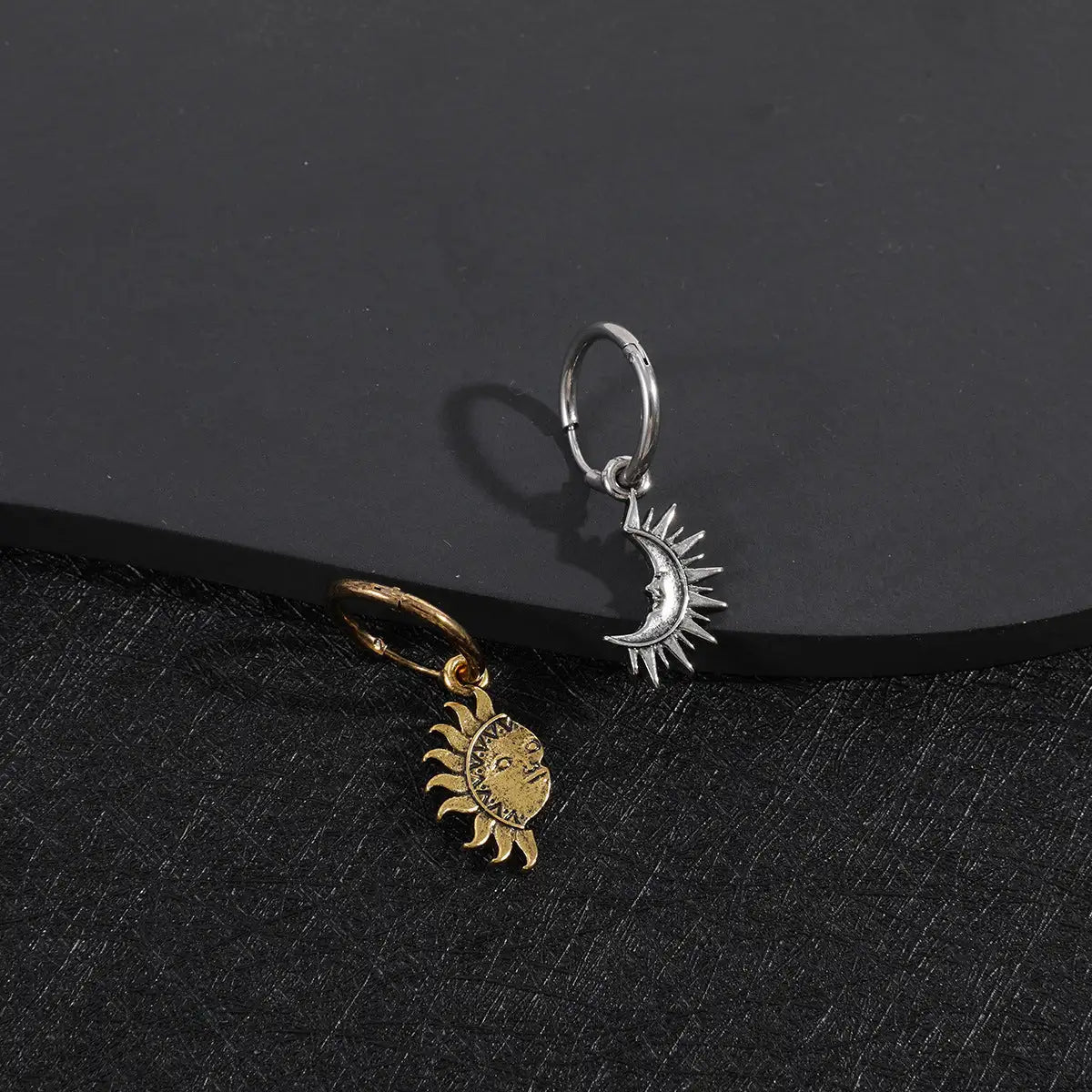 Sun And Moon Asymmetric Accessories Men's Titanium Steel Couple's High Sense Necklace Lootquake LLC  Techno geeks