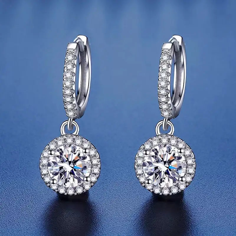 Diamond S925 Sterling Silver Round Bag Earrings Lootquake LLC  Techno geeks