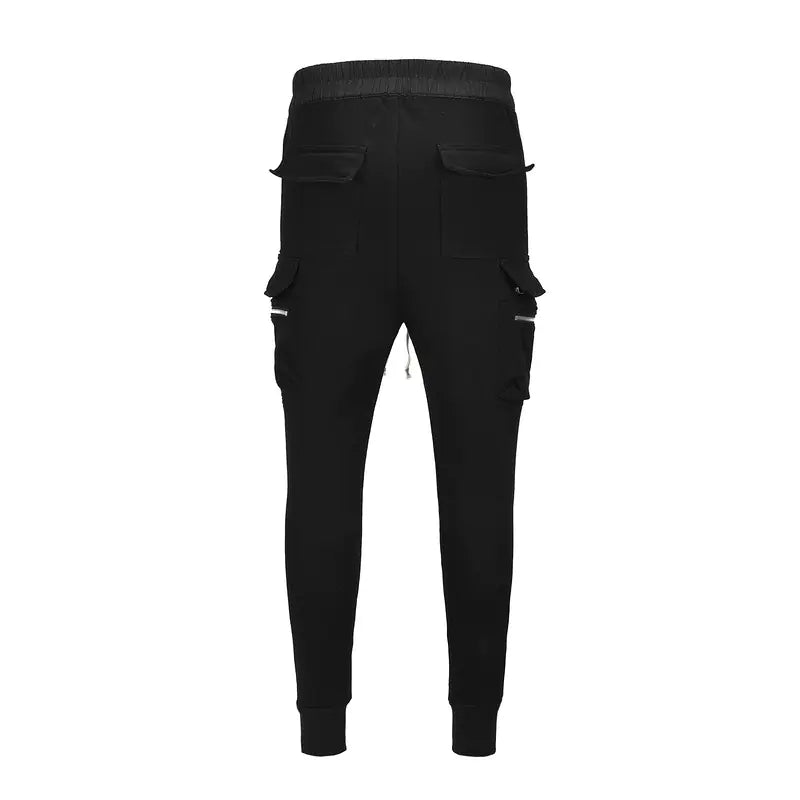 Multi-Pocket Cargo Pants with Zippers and Fleece Lining Techno geeks  Techno geeks
