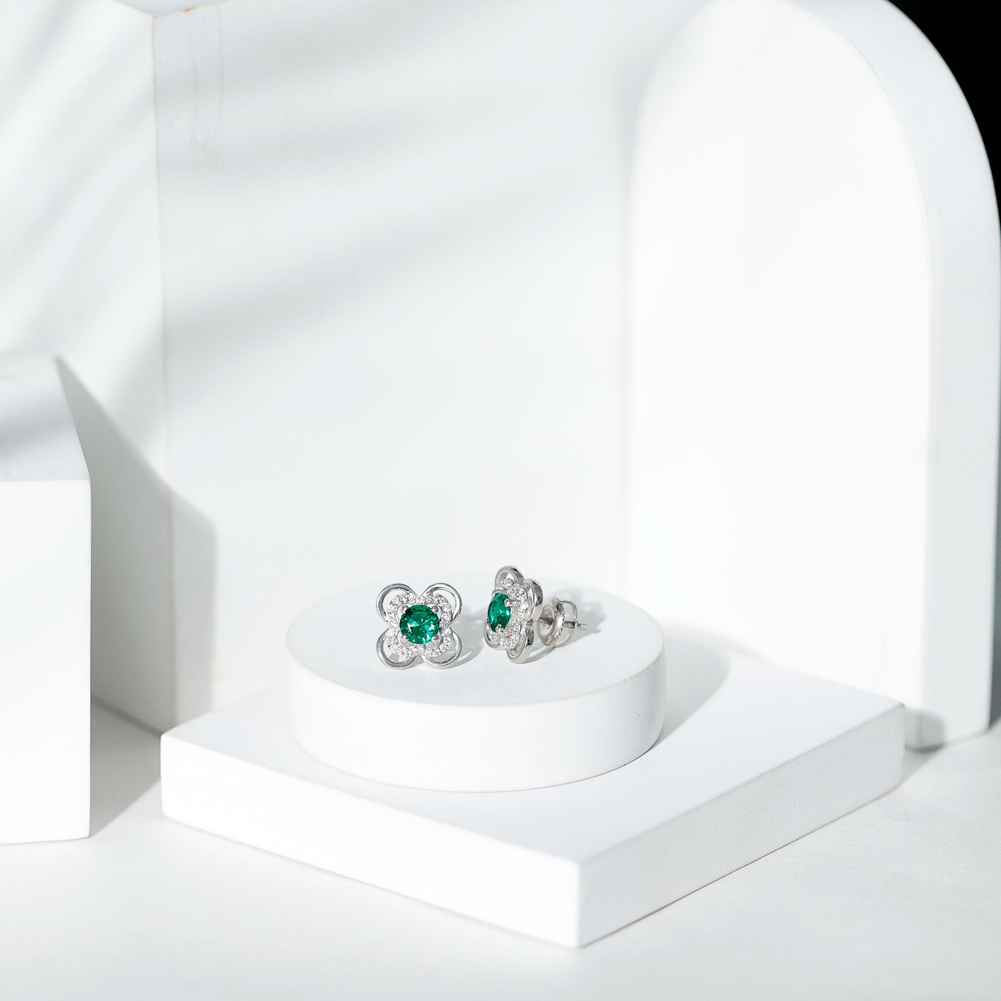 1 Carat Lab Grown Emerald Flower Earrings with Certificate Rosec Jewels  Techno geeks