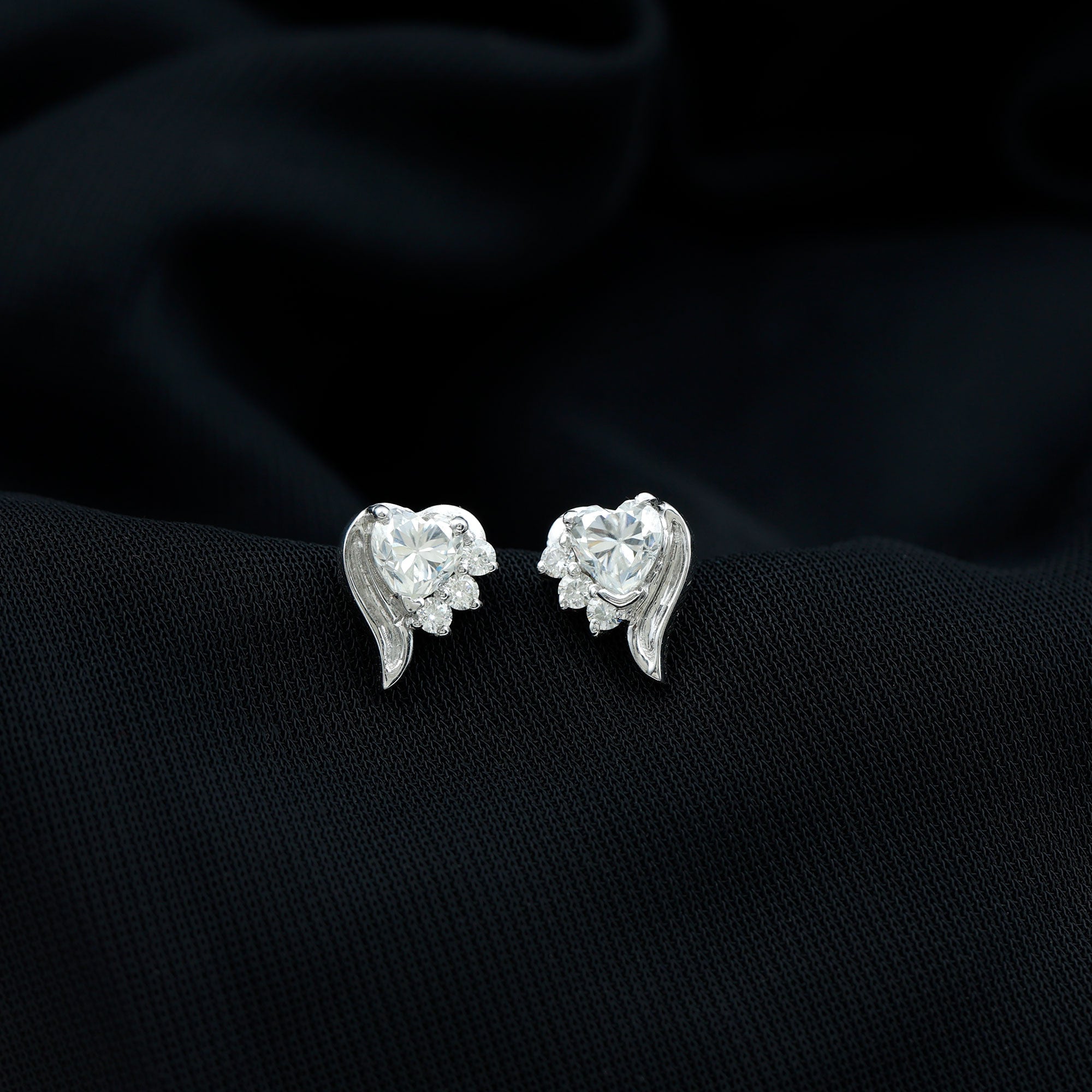 1 Carat Moissanite Heart Stud Earrings in Sterling Silver Rosec Jewels  Techno geeks
