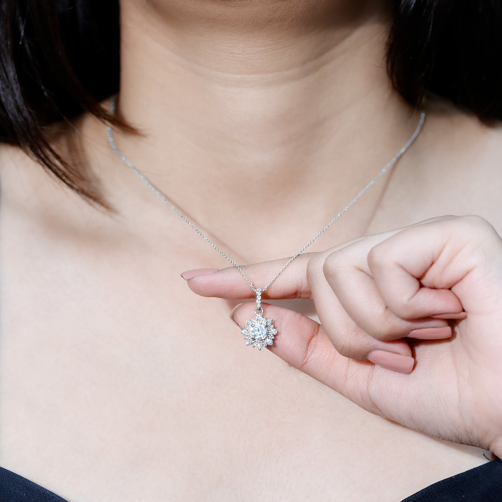 1 Carat Moissanite Vintage Inspired Necklace for Wedding Rosec Jewels  Techno geeks