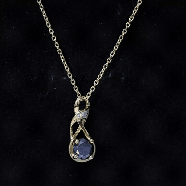 1 Carat Black and White Diamond Infinity Necklace with Silver Chain - Techno geeks Rosec Jewels