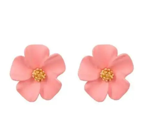925 Silver Needle Korean Fashion Camellia Flower Earrings For Women Jewelry 2025 Trending Women's Black White Stud Earrings Gift Lootquake LLC  Techno geeks
