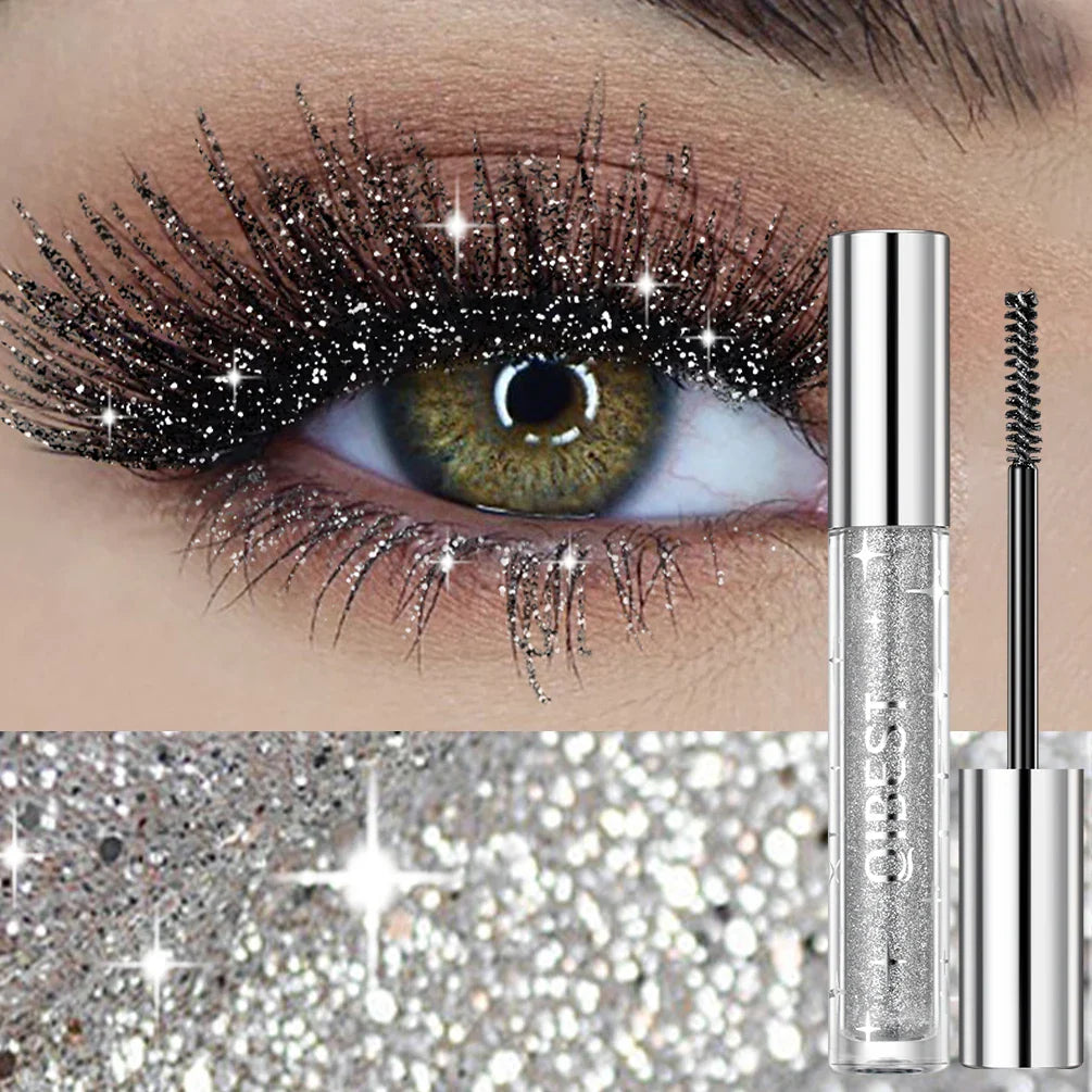 1 PC Diamond Mascara Shining Galaxy Sequins Sweat Proof Glitter Eyelashes Quick Dry Lasting Curling Thick Mascara Shimmer Makeup Lootquake LLC  Techno geeks