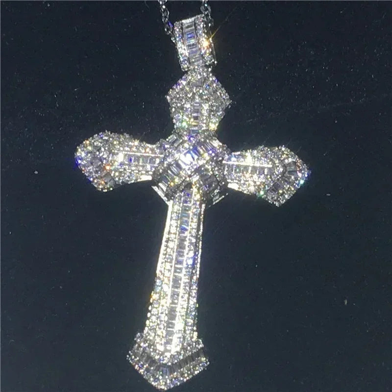 Exquisite Shining Crystal Cross Necklace Pendant Lucky Charming Fashion Jewelry Gift Unisex Lootquake LLC  Techno geeks