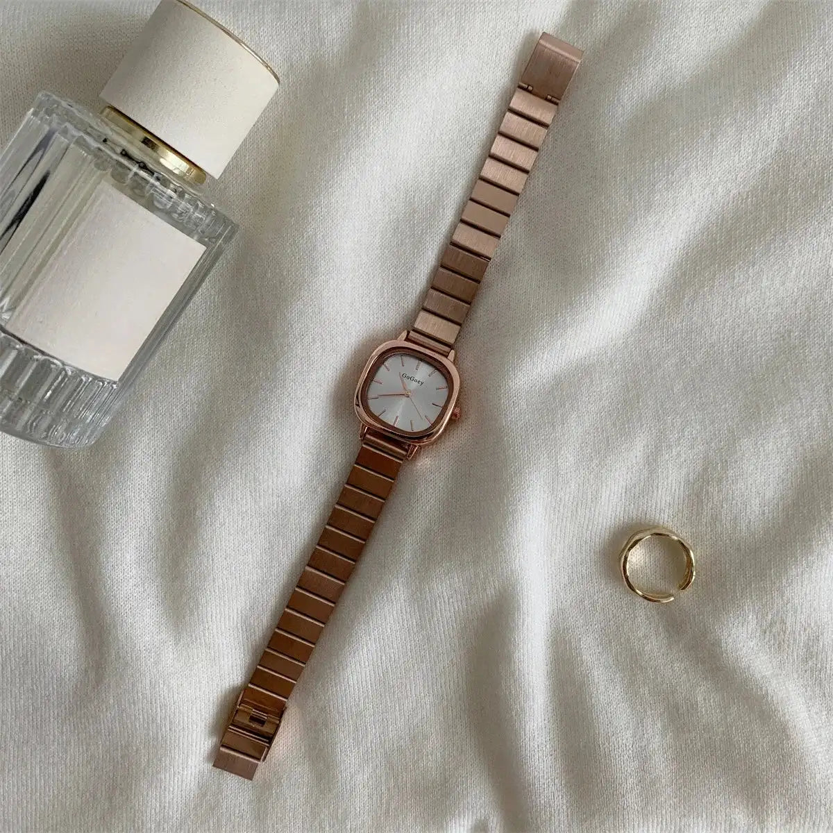 2024 Hot Brand Stainless Steel Strap Watch Women Luxury Gift Quartz Wristwatch Student Fashion Simple Square Quartz Watches Lootquake LLC  Techno geeks