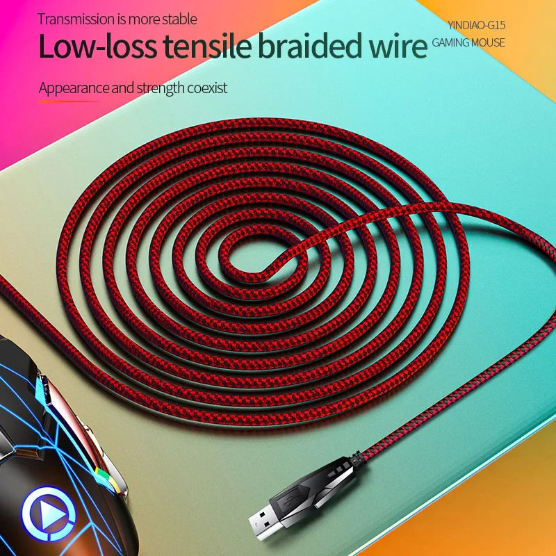 G15 Mechanical Gaming Mouse 7-Color Breathing Light Wired Laptop USB Desktop Office Computer Gaming Mouse Mute Lootquake LLC  Techno geeks