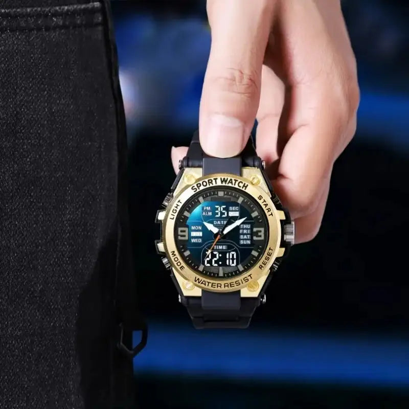 [Men's Digital Chronograph Watch] Multi-sport Chronograph Watch Men's Digital Quartz Watch With Alarm Luminous Date The Ideal Gi Lootquake LLC  Techno geeks