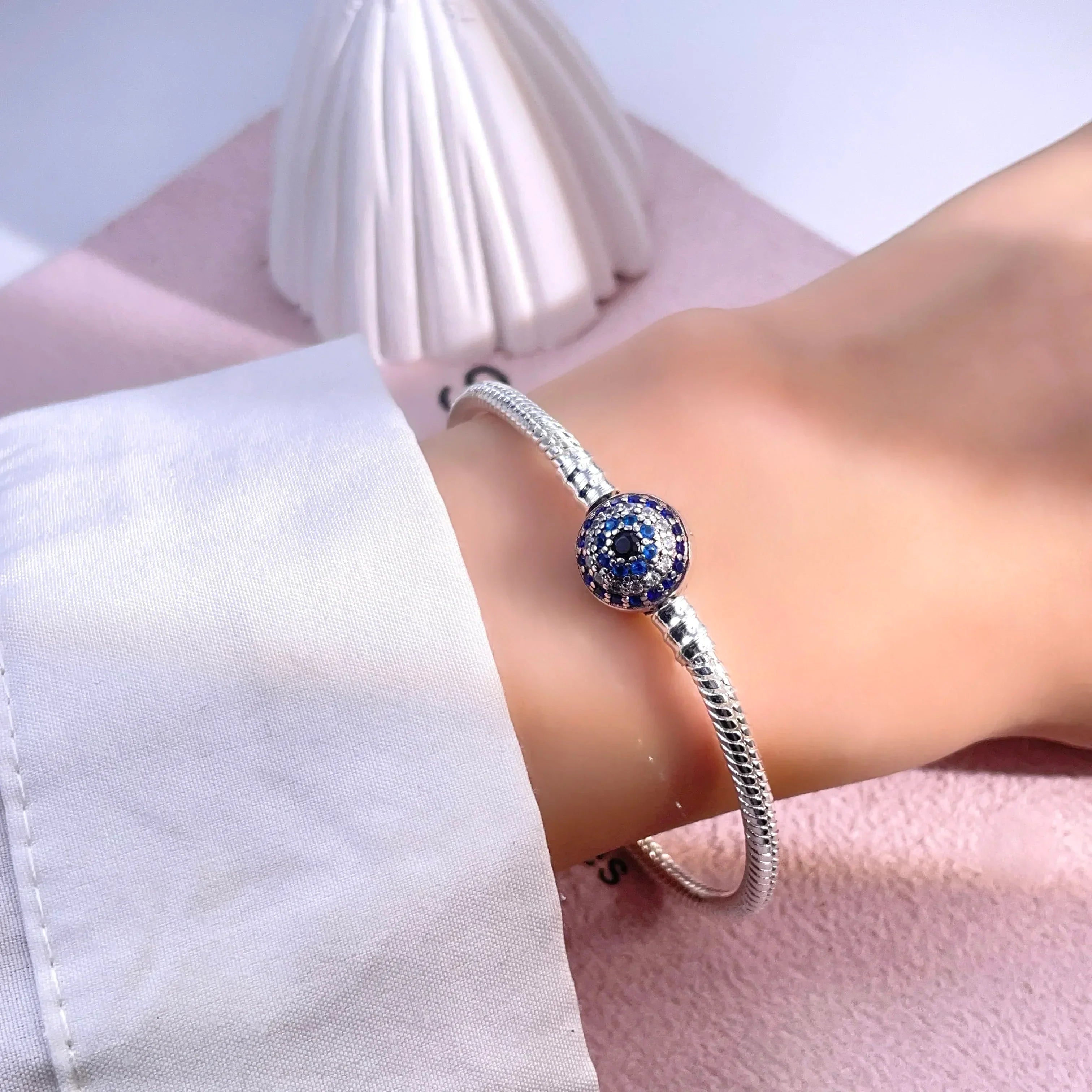 New 925 Silver Celtic Knot Snake Bone Lucky Eye Bracelet Fit Original Charming Bracelet Diy Fine Jewelry Gifts for Women Lootquake LLC  Techno geeks