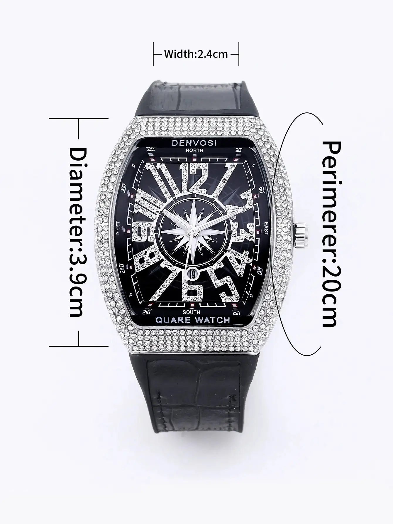 Luxury Diamond wristwatch for women Fasion and elegant quartz watch with silicone watchstrap Waterproof luminous Tonneau watch Lootquake LLC  Techno geeks