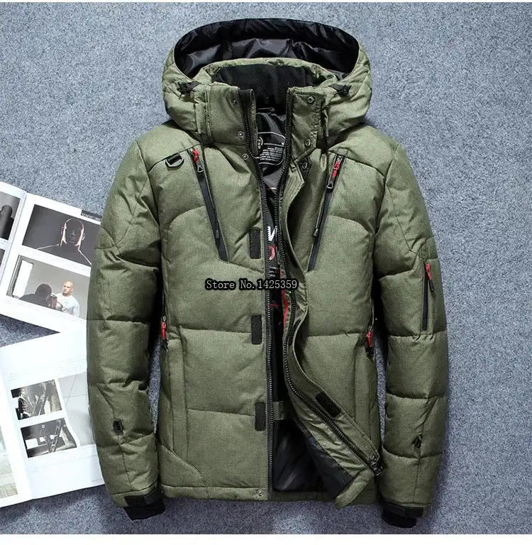 -20 Degree Winter Down Coat Men White Duck Down Parkas Jacket Mens Thick Warm Snow Parka Jacket Overcoat Windbreaker Warm Parkas Lootquake LLC  Techno geeks