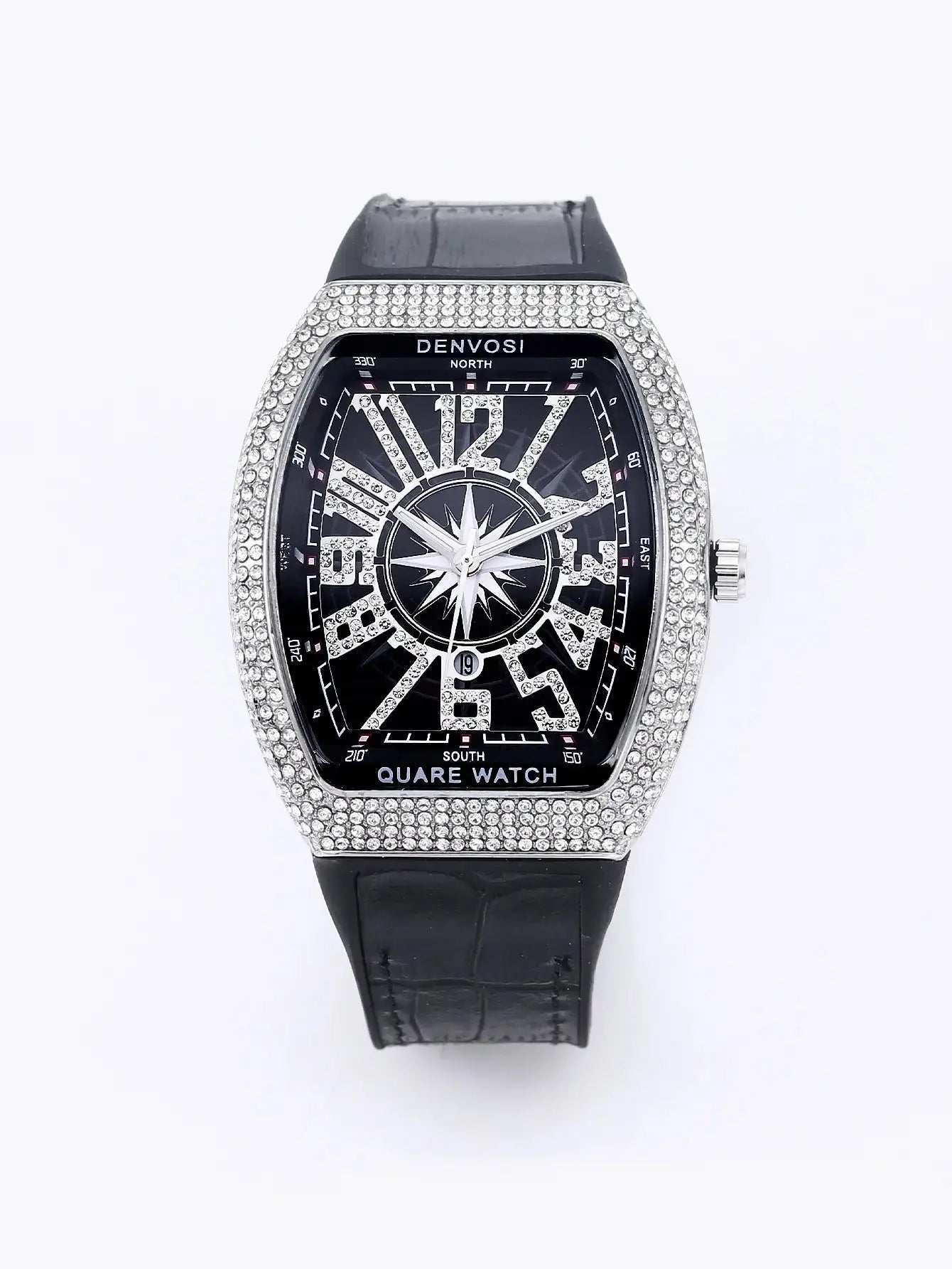 Luxury Diamond wristwatch for women Fasion and elegant quartz watch with silicone watchstrap Waterproof luminous Tonneau watch Lootquake LLC  Techno geeks