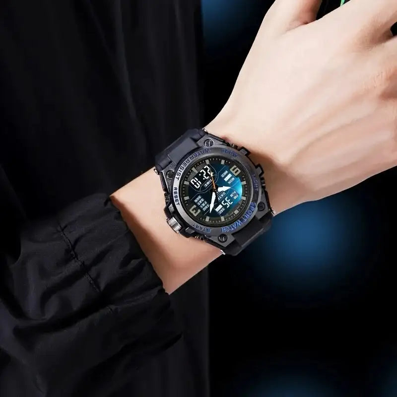 [Men's Digital Chronograph Watch] Multi-sport Chronograph Watch Men's Digital Quartz Watch With Alarm Luminous Date The Ideal Gi Lootquake LLC  Techno geeks