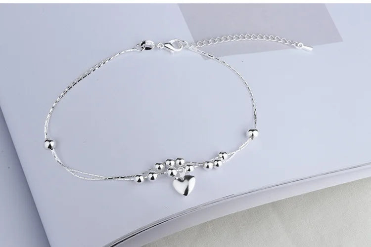 Silver color Stars Anklet Double Layer plated Charms Ankle Bracelet Jewellery Anklets For Women Foot Jewelry Love 2023 new hot Lootquake LLC  Techno geeks