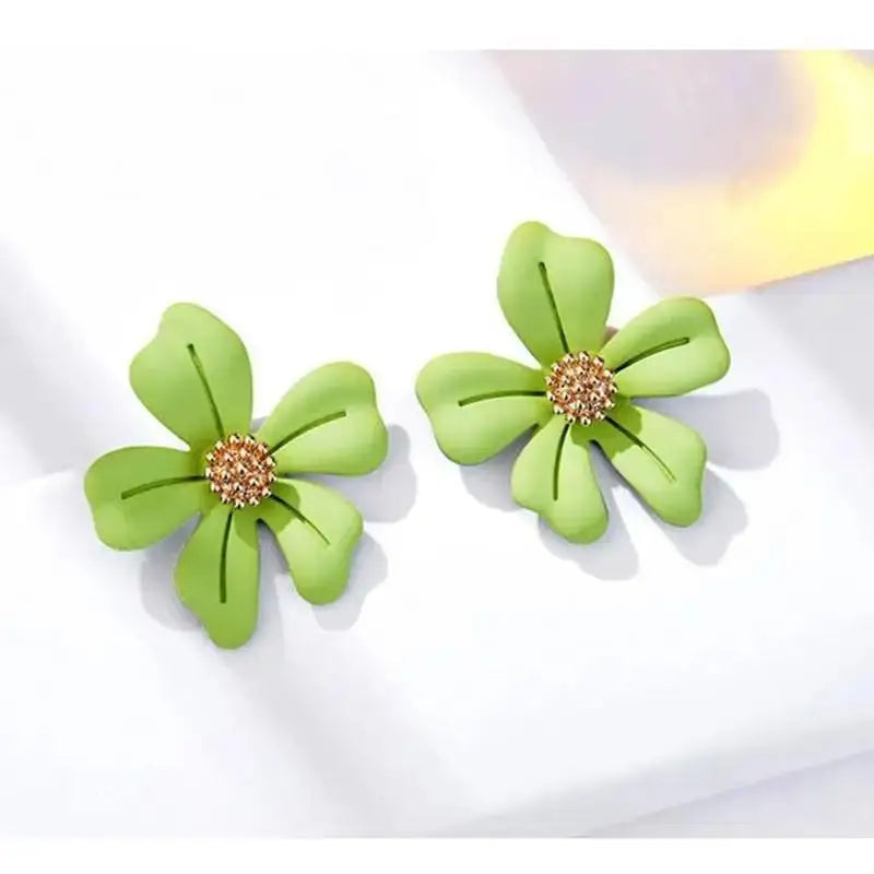 925 Silver Needle Korean Fashion Camellia Flower Earrings For Women Jewelry 2025 Trending Women's Black White Stud Earrings Gift Lootquake LLC  Techno geeks