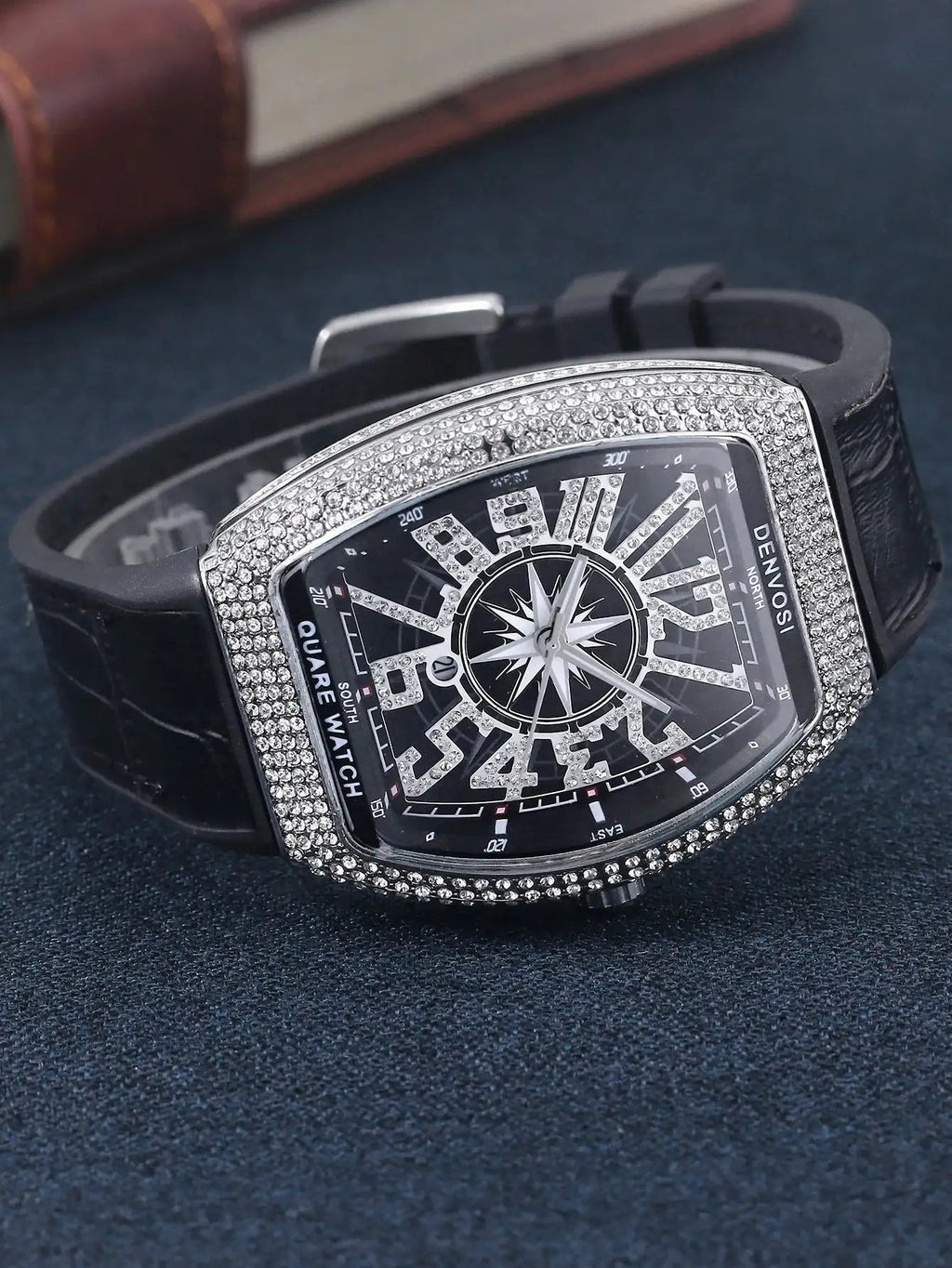 Luxury Diamond wristwatch for women Fasion and elegant quartz watch with silicone watchstrap Waterproof luminous Tonneau watch Lootquake LLC  Techno geeks