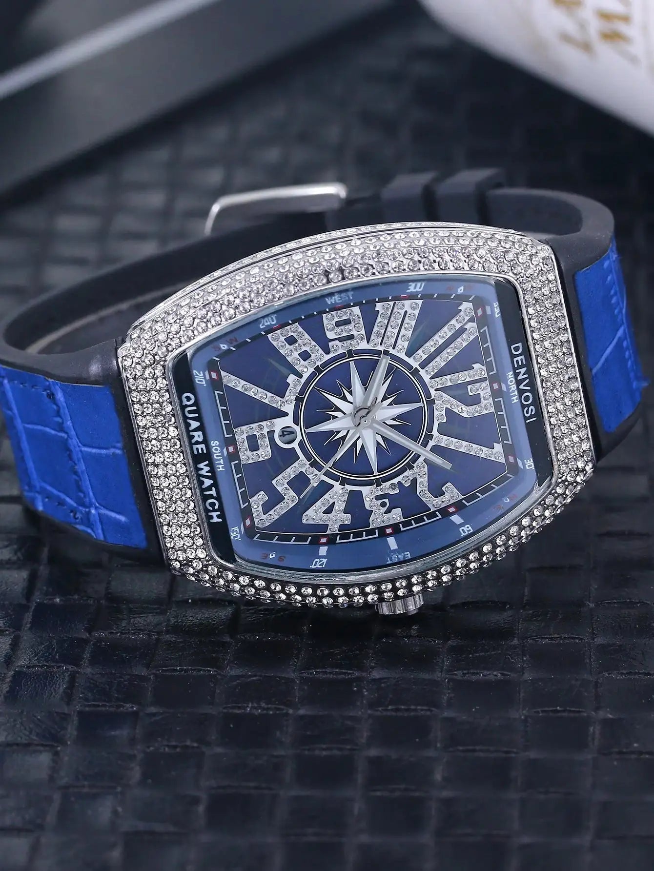 Luxury Diamond wristwatch for women Fasion and elegant quartz watch with silicone watchstrap Waterproof luminous Tonneau watch Lootquake LLC  Techno geeks