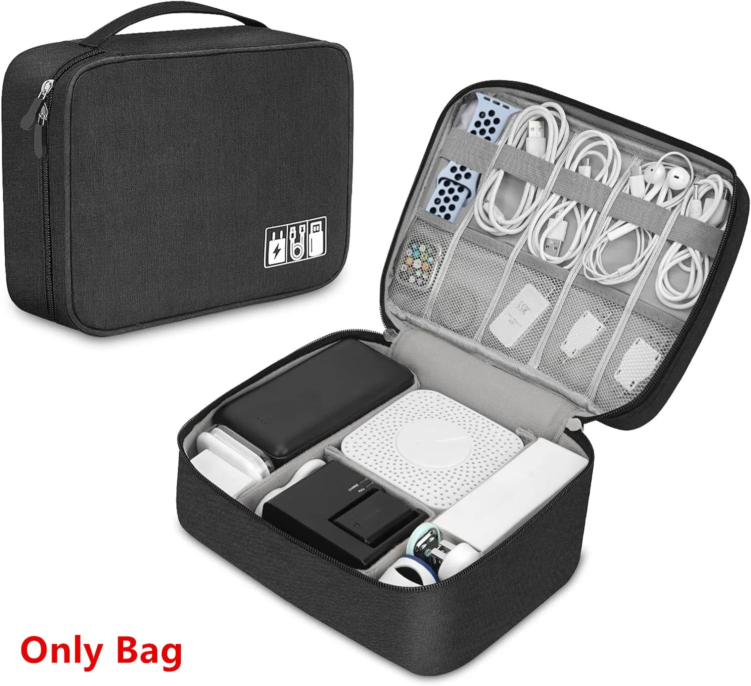 Cable Storage Bag Waterproof Digital Electronic Organizer Portable USB Data Line Charger Plug Storage Bag Travel Cable Organizer Lootquake LLC  Techno geeks