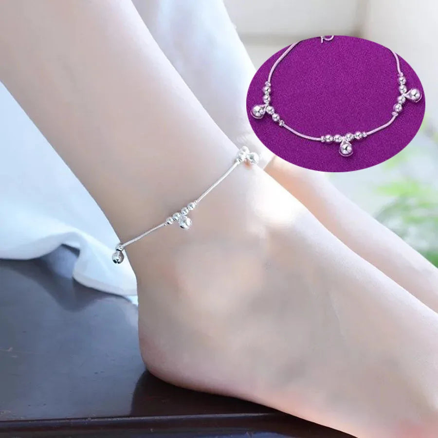 Silver color Stars Anklet Double Layer plated Charms Ankle Bracelet Jewellery Anklets For Women Foot Jewelry Love 2023 new hot Lootquake LLC  Techno geeks