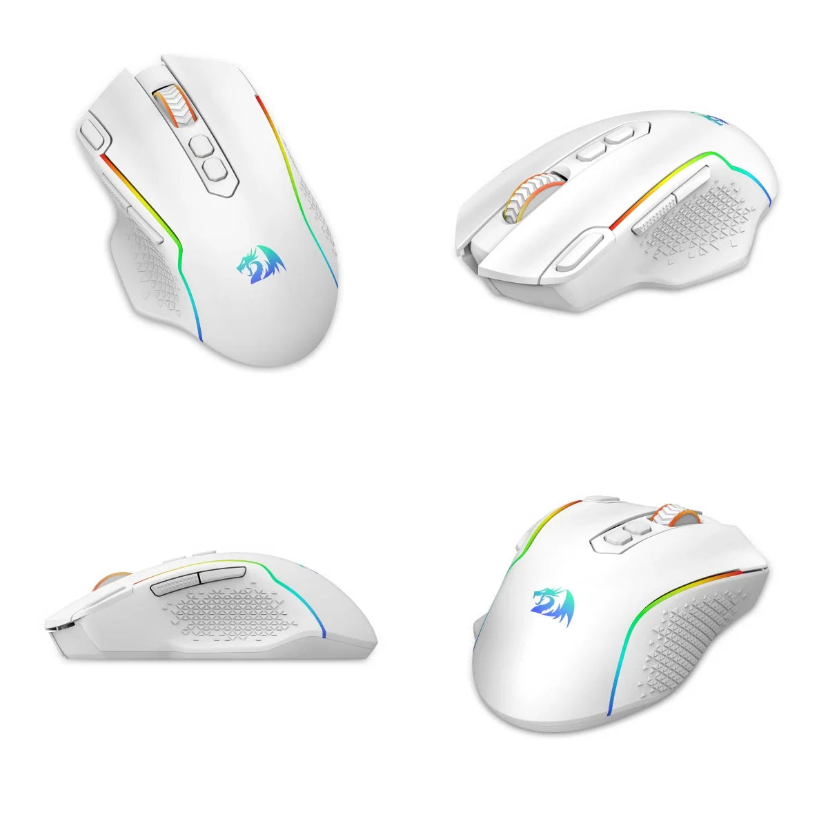 Redragon M810 Pro Wireless Gaming Mouse, 10000 DPI Wired Gamer Mouse w/ Rapid Fire Key, 8 Macro Buttons, Black/White Mouse Lootquake LLC  Techno geeks