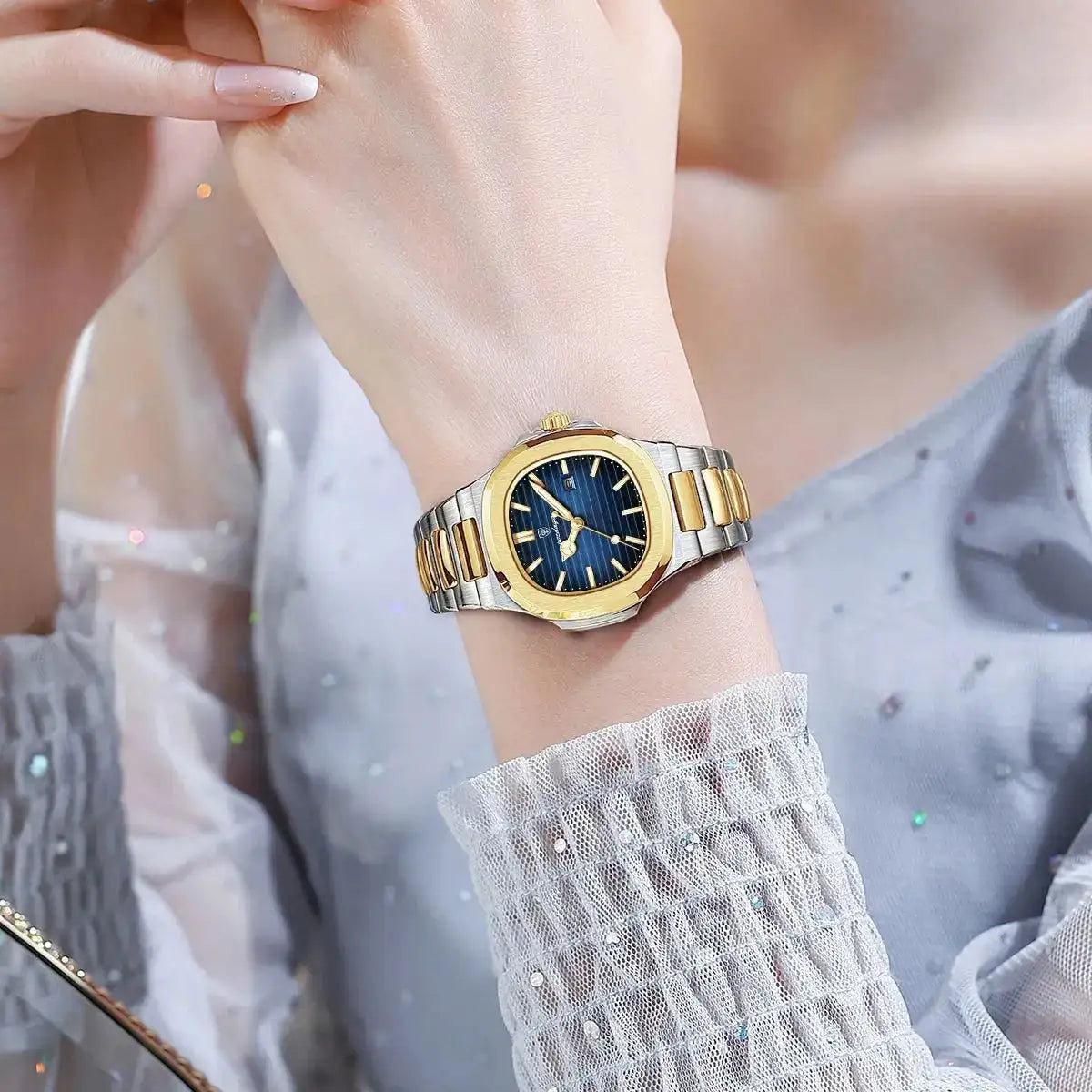 POEDAGAR Luxury Square Watch for Woman Waterproof Luminous Date Ladies Watch Stainless Steel Quartz Women's Watches Female Reloj Lootquake LLC  Techno geeks