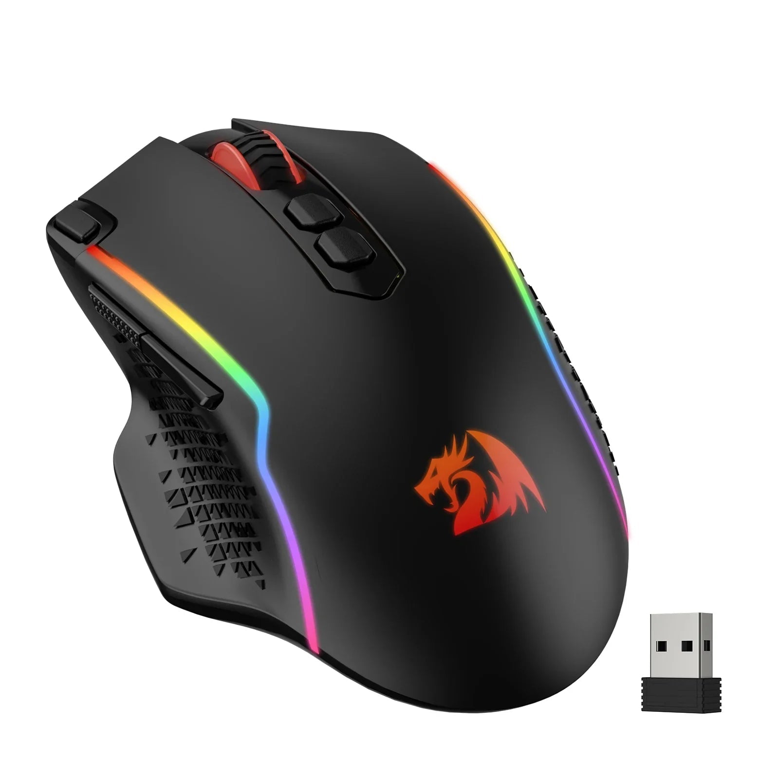 Redragon M810 Pro Wireless Gaming Mouse, 10000 DPI Wired Gamer Mouse w/ Rapid Fire Key, 8 Macro Buttons, Black/White Mouse Lootquake LLC  Techno geeks
