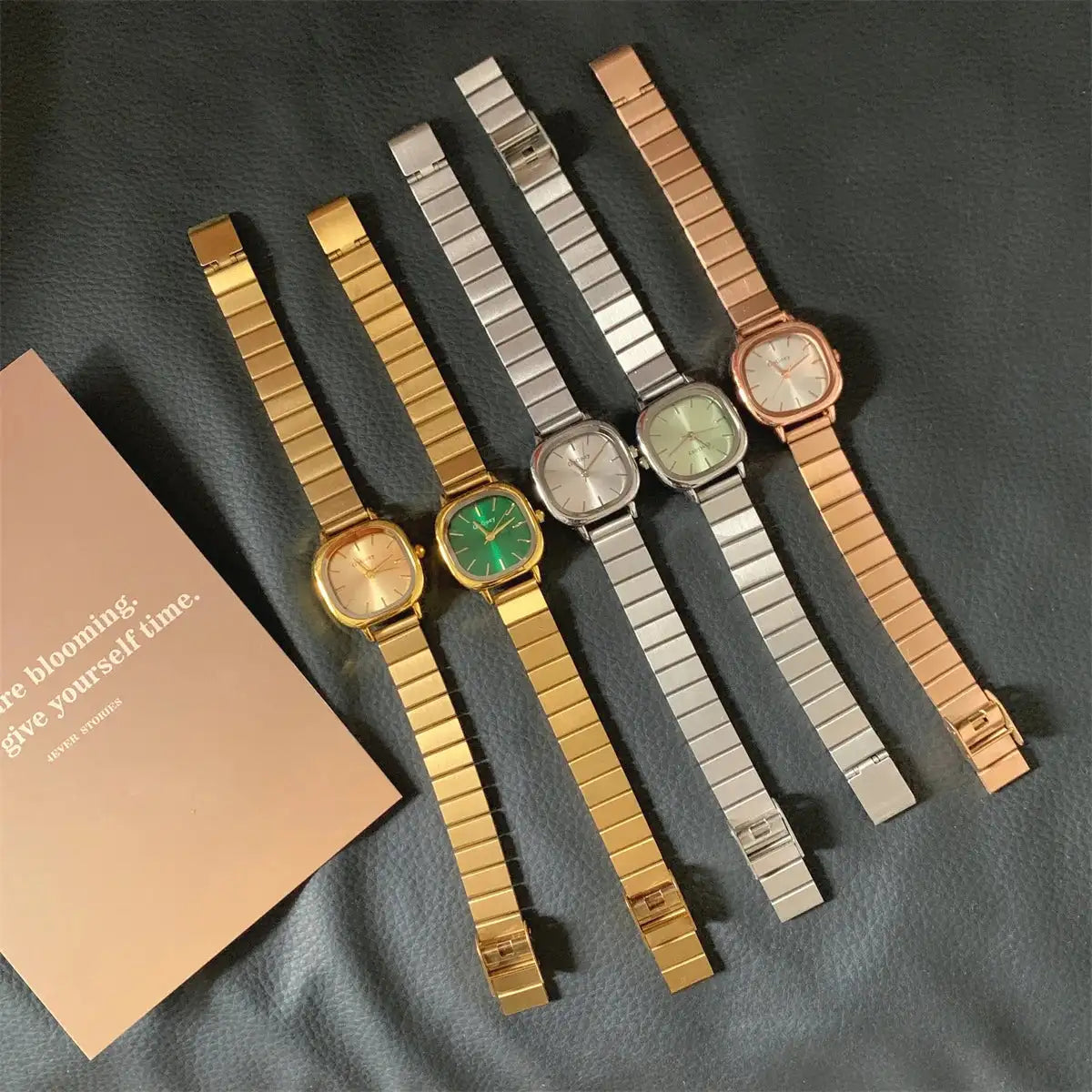 2024 Hot Brand Stainless Steel Strap Watch Women Luxury Gift Quartz Wristwatch Student Fashion Simple Square Quartz Watches Lootquake LLC  Techno geeks