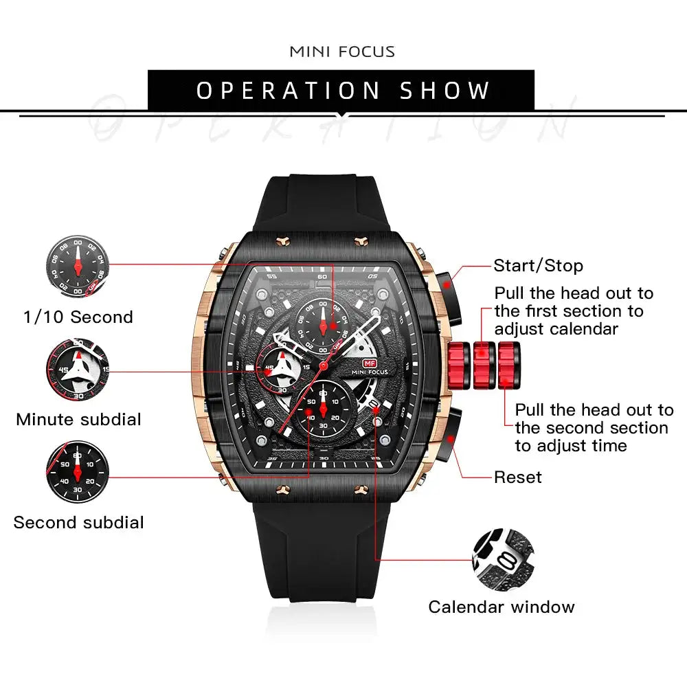 Sports Mens Watches Top Brand Luxury Waterproof Quartz Watch for Men Silicone Strap Fashion Wristwatches Relogio Masculino 0399G Lootquake LLC  Techno geeks