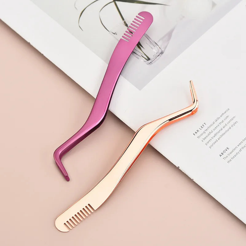 1 Pc Eyelash Comb Tweezers Stainless Steel Anti-Static Non-Magnetic Professional  Lashes Extension Tweezers Makeup Tools Lootquake LLC  Techno geeks