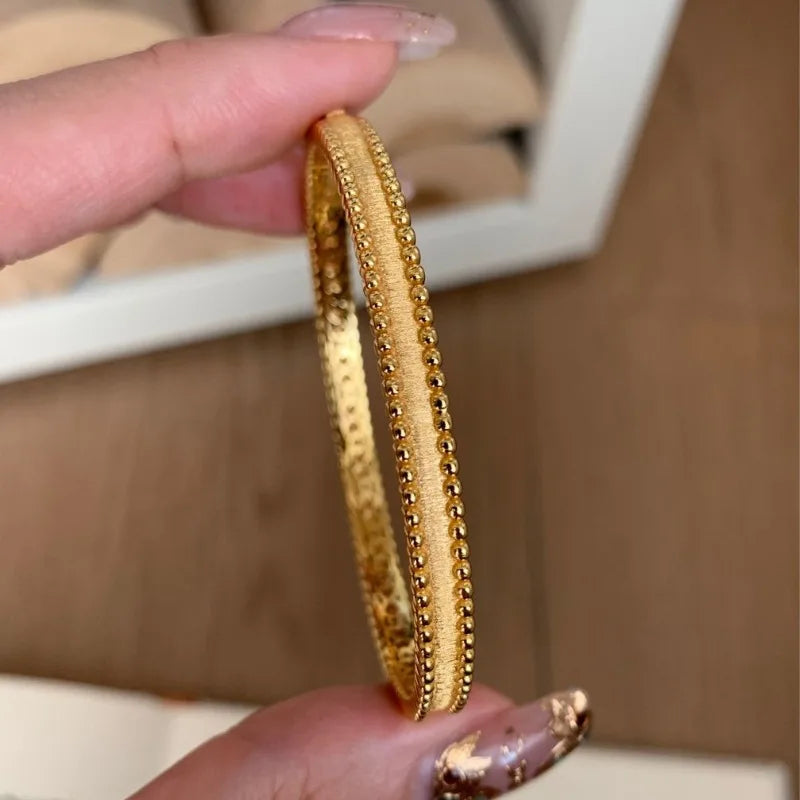 Classic silver 925 Light Luxury Round Bead Lace Brushed bracelet for women New in Simplicity Fashion bangles banquet Jewelry Lootquake LLC  Techno geeks