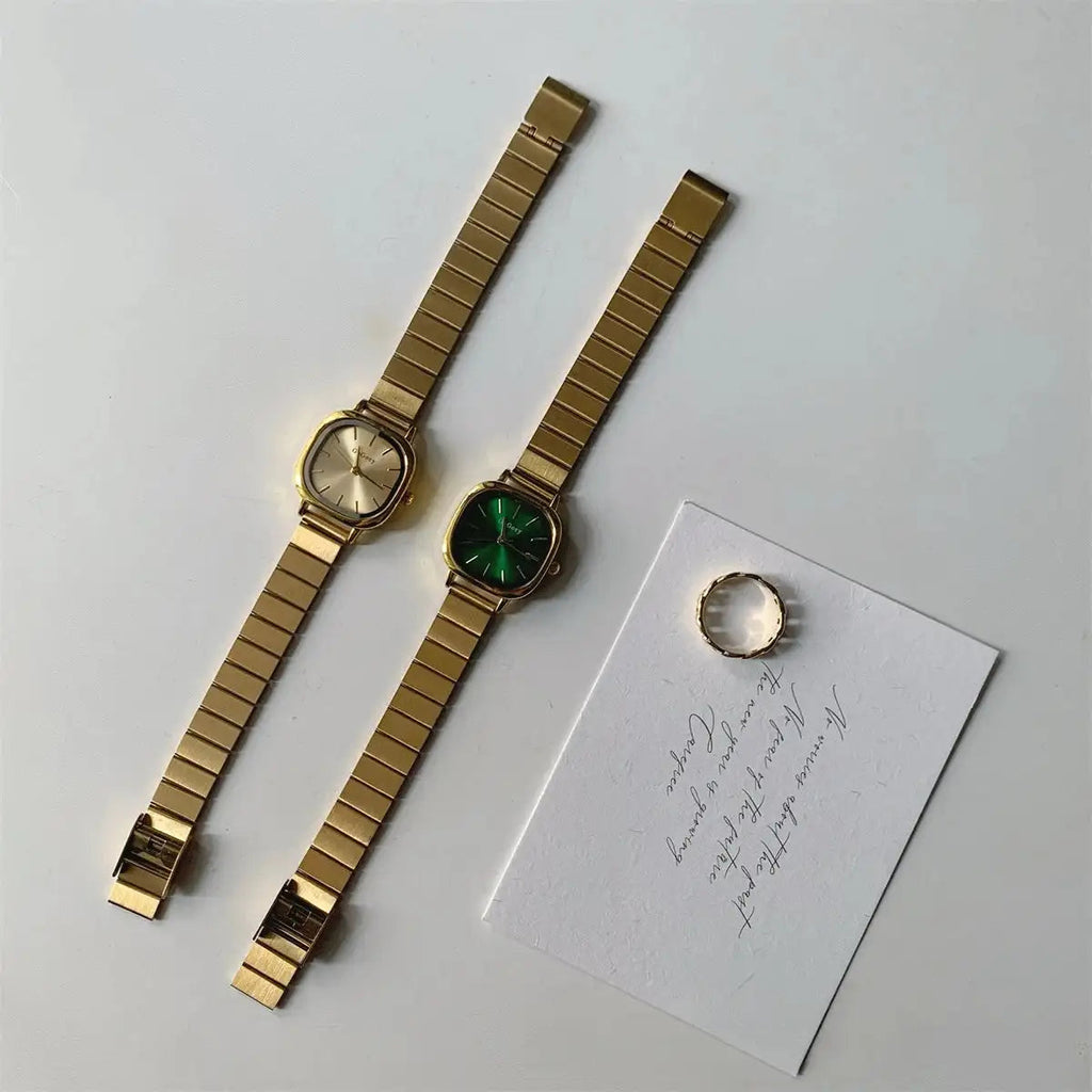 2024 Hot Brand Stainless Steel Strap Watch Women Luxury Gift Quartz Wristwatch Student Fashion Simple Square Quartz Watches Lootquake LLC  Techno geeks