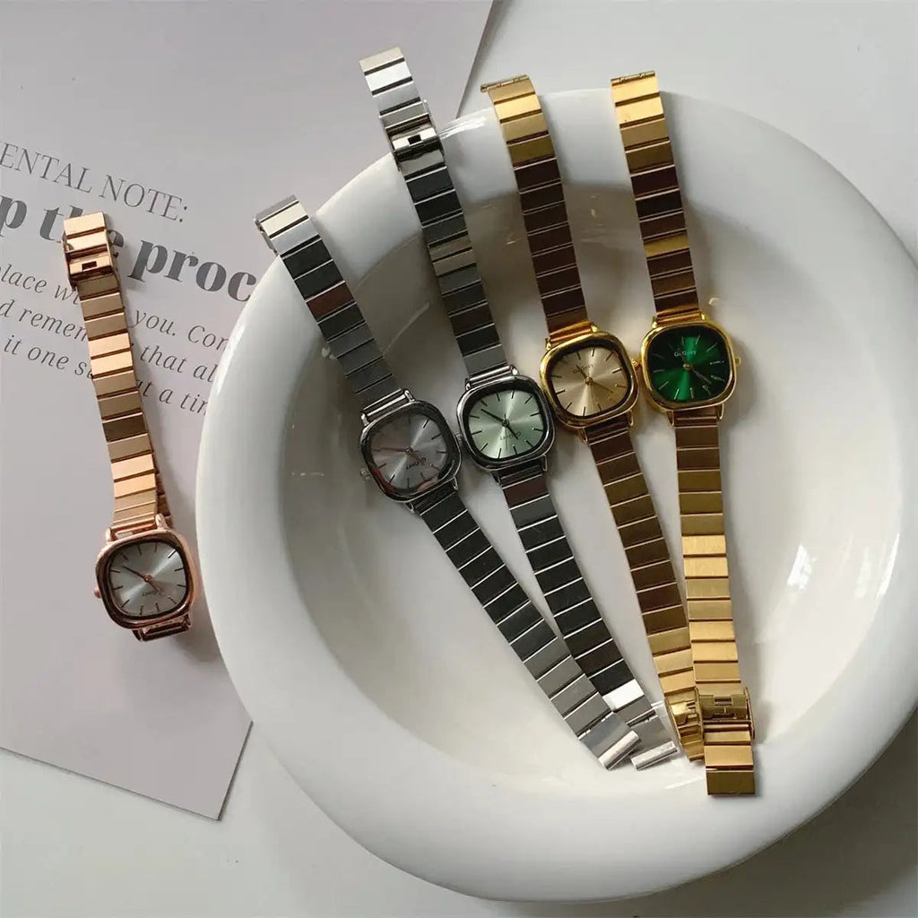 2024 Hot Brand Stainless Steel Strap Watch Women Luxury Gift Quartz Wristwatch Student Fashion Simple Square Quartz Watches Lootquake LLC  Techno geeks