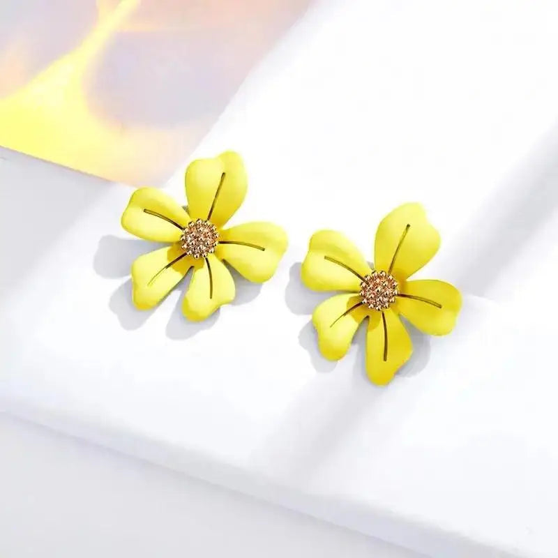 925 Silver Needle Korean Fashion Camellia Flower Earrings For Women Jewelry 2025 Trending Women's Black White Stud Earrings Gift Lootquake LLC  Techno geeks