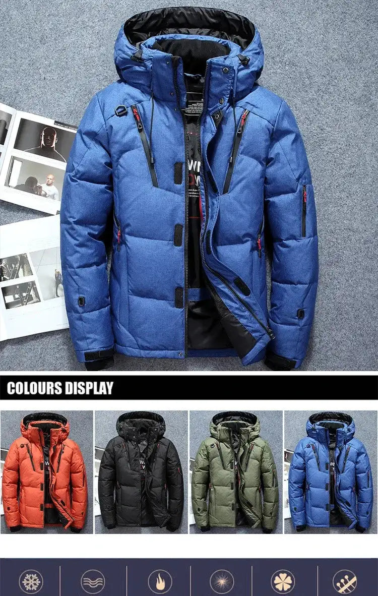 -20 Degree Winter Down Coat Men White Duck Down Parkas Jacket Mens Thick Warm Snow Parka Jacket Overcoat Windbreaker Warm Parkas Lootquake LLC  Techno geeks