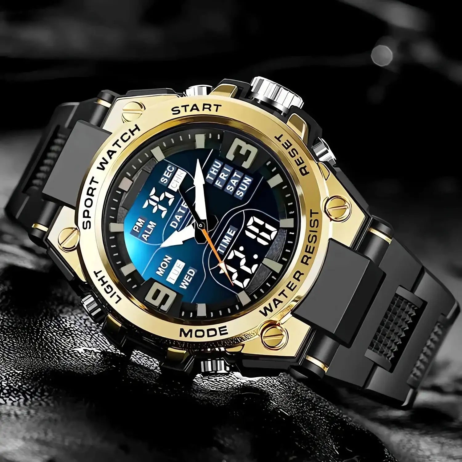 [Men's Digital Chronograph Watch] Multi-sport Chronograph Watch Men's Digital Quartz Watch With Alarm Luminous Date The Ideal Gi Lootquake LLC  Techno geeks