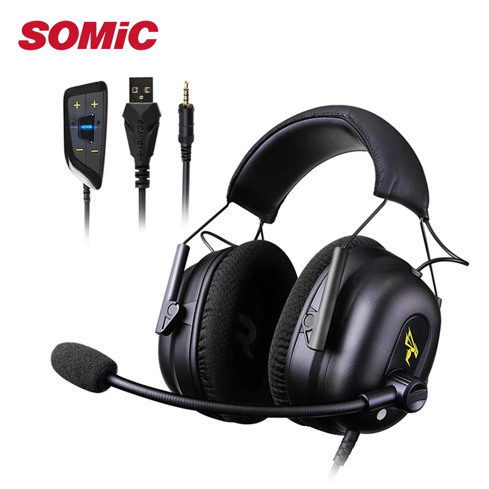 Somic/Mpow G936N 7.1 Surround Sound Gaming Headset for PS5/PS4/PC Computer Gamer Noise Cancelling Mic USB/3.5mm Wired Headphone VYSN  Techno geeks