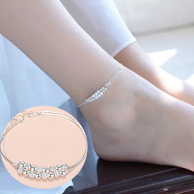 Silver color Stars Anklet Double Layer plated Charms Ankle Bracelet Jewellery Anklets For Women Foot Jewelry Love 2023 new hot Lootquake LLC  Techno geeks