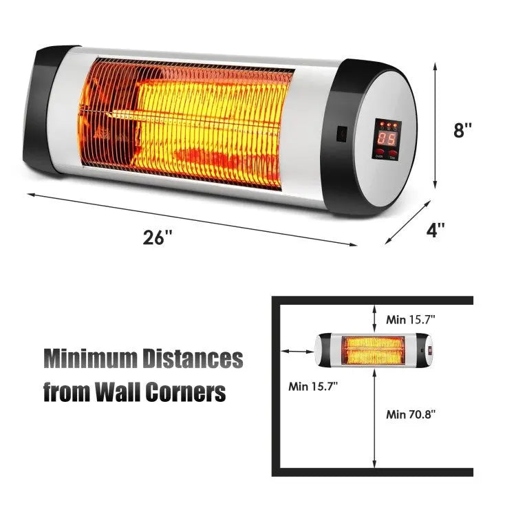 1,500 Watt 3 Mode Wall-Mounted Electric Infrared Heater with Remote Control HomePacific  Techno geeks