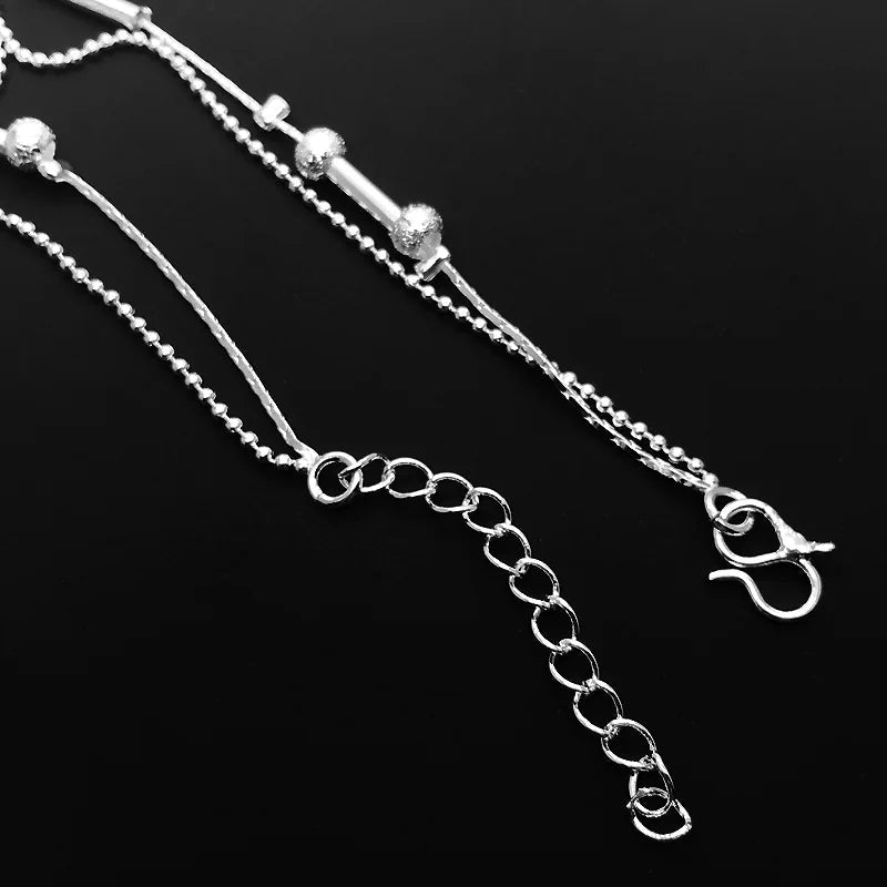 Silver color Stars Anklet Double Layer plated Charms Ankle Bracelet Jewellery Anklets For Women Foot Jewelry Love 2023 new hot Lootquake LLC  Techno geeks