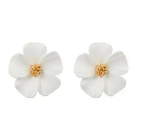 925 Silver Needle Korean Fashion Camellia Flower Earrings For Women Jewelry 2025 Trending Women's Black White Stud Earrings Gift Lootquake LLC  Techno geeks