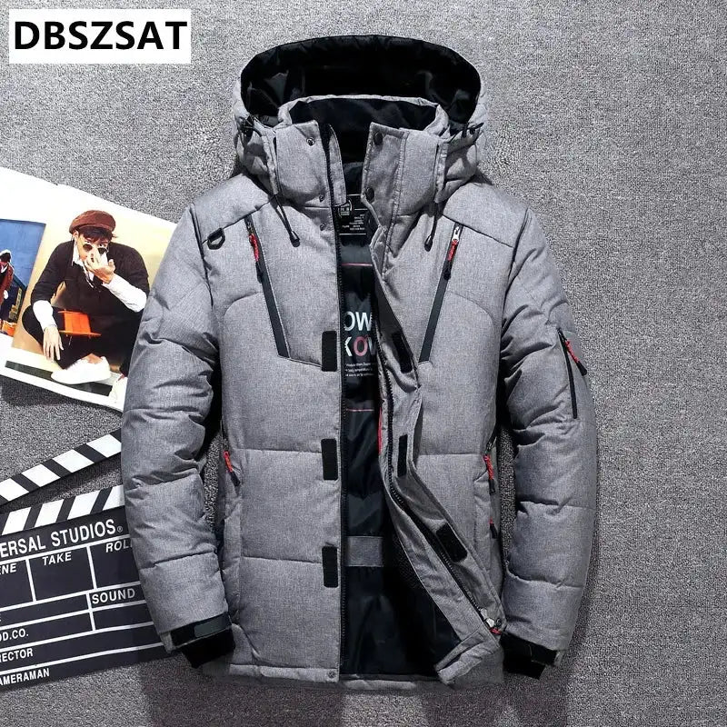 -20 Degree Winter Down Coat Men White Duck Down Parkas Jacket Mens Thick Warm Snow Parka Jacket Overcoat Windbreaker Warm Parkas Lootquake LLC  Techno geeks