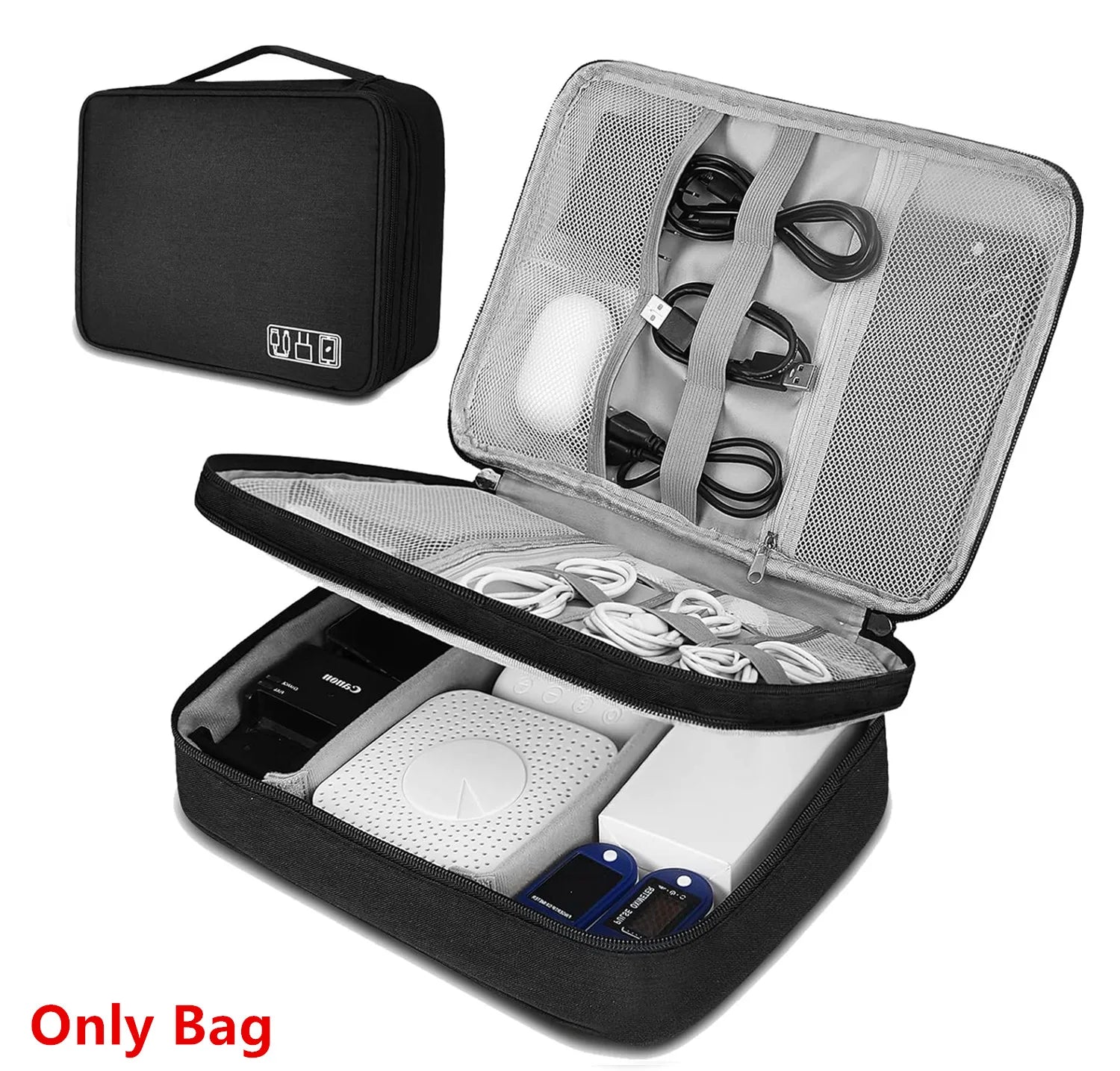Cable Storage Bag Waterproof Digital Electronic Organizer Portable USB Data Line Charger Plug Storage Bag Travel Cable Organizer Lootquake LLC  Techno geeks