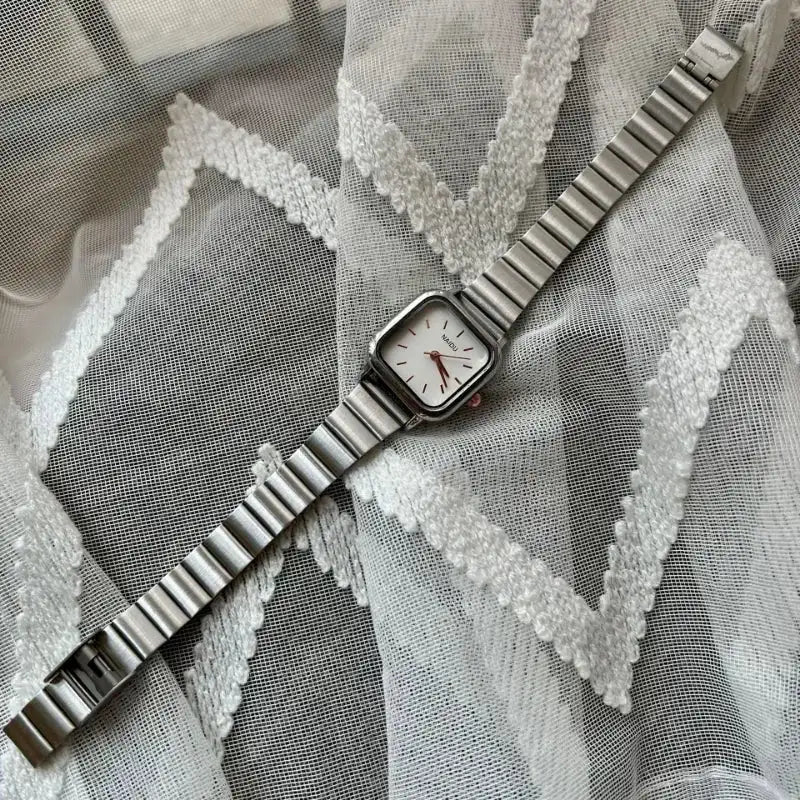 2024 Hot Brand Stainless Steel Strap Watch Women Luxury Gift Quartz Wristwatch Student Fashion Simple Square Quartz Watches Lootquake LLC  Techno geeks