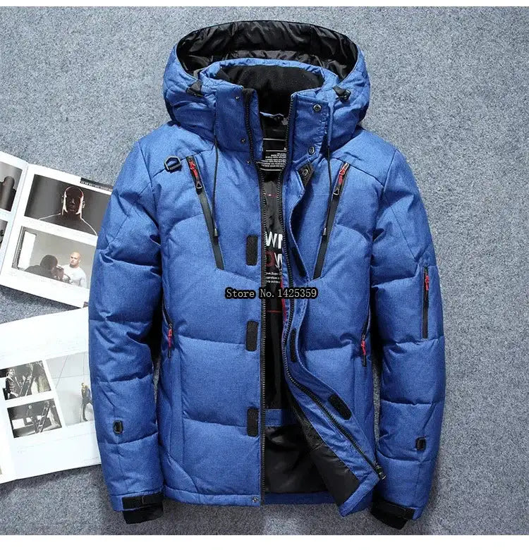 -20 Degree Winter Down Coat Men White Duck Down Parkas Jacket Mens Thick Warm Snow Parka Jacket Overcoat Windbreaker Warm Parkas Lootquake LLC  Techno geeks