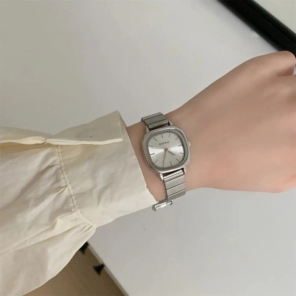 2024 Hot Brand Stainless Steel Strap Watch Women Luxury Gift Quartz Wristwatch Student Fashion Simple Square Quartz Watches Lootquake LLC  Techno geeks