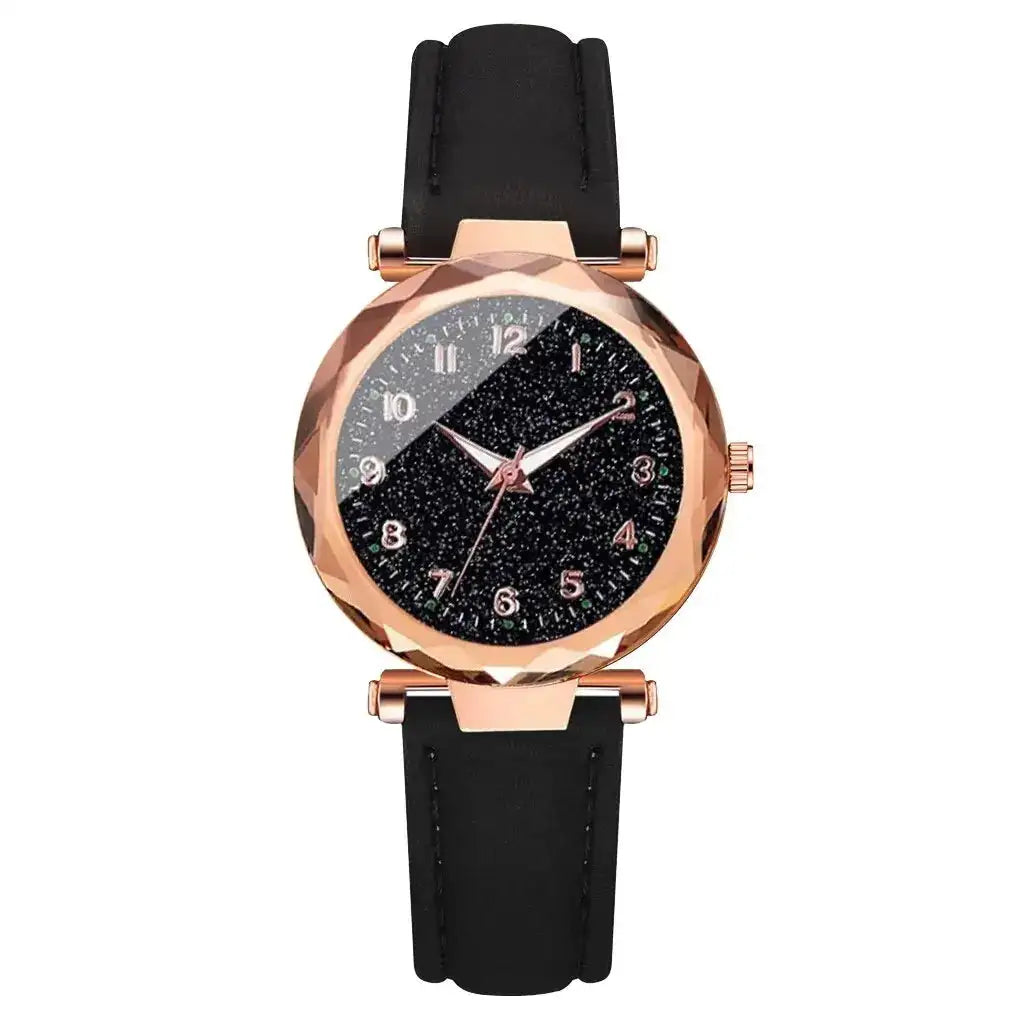 5pcs Set Womens Watches Set Ladies Fashion Watch Black Female New Simple Casual Womens Analog WristWatch Bracelet Gift No Box Lootquake LLC  Techno geeks